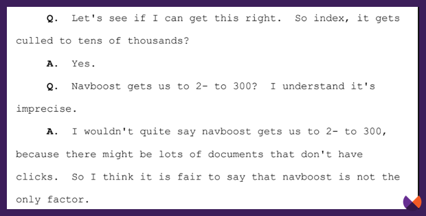 navboost narrows results down to a few hundred