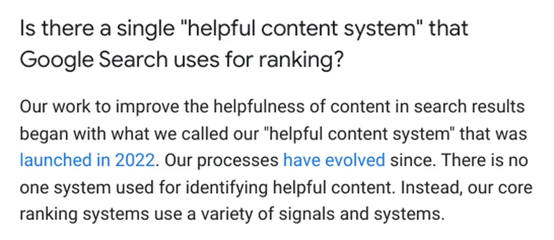 helpful content system