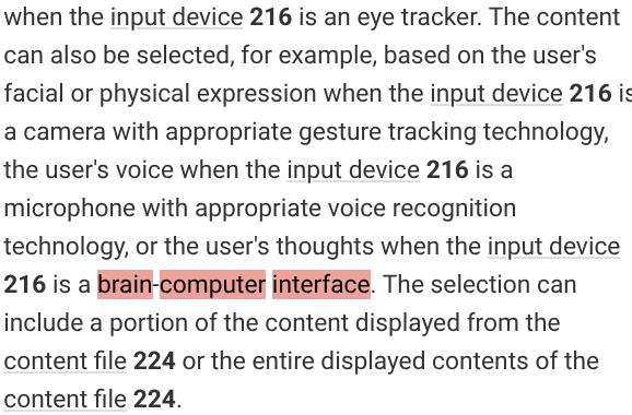 Google Brain Computer Interface Patent